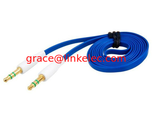 Китай 1.0 m 3.5 mm Port Audio Flat Extension Cable (Blue) поставщик