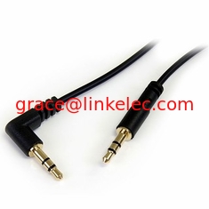 Китай Right angle TRS cable,90 degree 3 pole 3.5mm stereo plug video cable extension поставщик