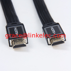 Китай Flat HDMI cable with Various Kinds of Nylon Braid Shielding black color поставщик