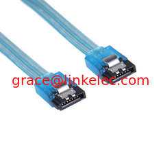 Китай Factory Wholesale 7pin SATA Cable female to female with Clip Transparent Blue поставщик