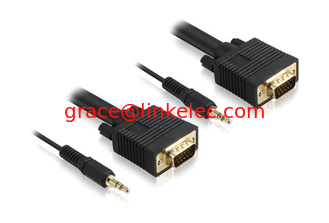 Китай High speed VGA+ 3.5mm Cable VGA to 3.5mm Audio Cable,VGA+3.5mm Stereo Audio Cable поставщик