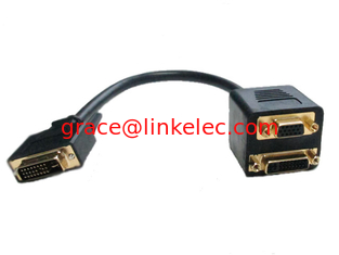 Китай DVI male to DVI and VGA female adapter cable,DVI(24+1) Twins cable поставщик