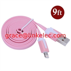 Китай Dual Color Noodle USB Cable Sync Flat Data Charger Cable for iPhone 2G3G4G4S iPad pink поставщик