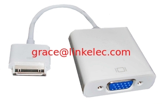 Китай Ipad to VGA adaptor for iphone 4 ipad white color support HD1080P поставщик