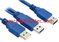 Китай USB3.0 Y cable,male to male 1m поставщик