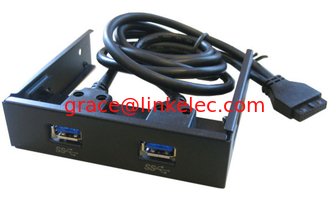 Китай Front Panel Bay USB3.0 Internal Adaptor, Internal USB 3.0 2port Front Panel with 20-pin поставщик