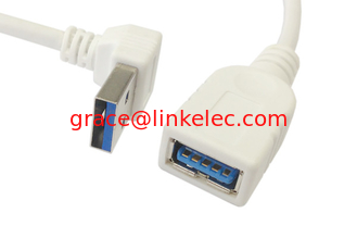 Китай Up Right Angled 90 degree USB 3.0 A male to Female Extension 30cm Cable White поставщик