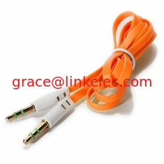 Китай 3 Foot Orange Flat 3.5mm Auxiliary Audio Connector Cable поставщик