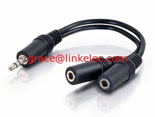 Китай 6&quot; 3.5mm to 2X3.5MM splitter audio cable поставщик