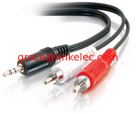 Китай High quality dc3.5 to 2rca cable(3.5mm male stereo jack to 2 male rca plugs cable ) поставщик