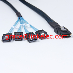 Китай Mini SAS 36p to 4 SATA 7P in blue Internal SATA Cable ,sata with latch поставщик