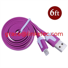 Китай Dual Color Noodle USB Cable Sync Flat Data Charger Cable for iPhone 2G3G4G4S iPad purple поставщик