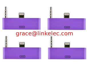 Китай colorful 30pin to 8 Pin AUDIO ADAPTERS converter for iPhone 5 5s 5c Itouch Nano 7 Purple поставщик