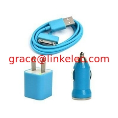 Китай USB AC Wall Charger and Car Charger+Data Cable for Apple iPod Touch or iPhone4 4S 4G Blue поставщик