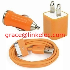 Китай USB AC Wall Charger and Car Charger+Data Cable for Apple iPod Touch or iPhone4 4S 4G Orang поставщик