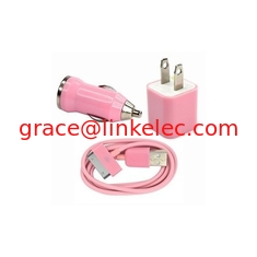 Китай USB AC Wall Charger and Car Charger+Data Cable for Apple iPod Touch or iPhone4 4S 4G Pink поставщик