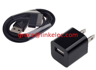 Китай AC Wall Charger Adapter with iphone 4 Data Sync Cable for G 4S 3GS 3G iPod Touch black поставщик
