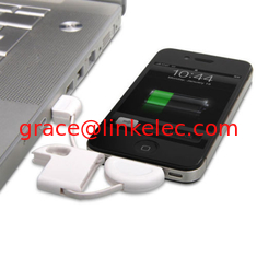 Китай Brand New Fun &amp; Discreet Keyring USB Sync and Charge data cable for iPhone iPod iPad white поставщик