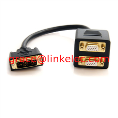 Китай 1 ft DVI-I Analog to 2x VGA Video Splitter Cable M/F поставщик