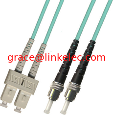 Китай multimode Duplex 10 GIGABIT Fiber Optic Patch Cable 100M ST-SC 50/125 Blue поставщик