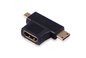 HDMI F to MINI M+MICRO M Gold Plated Adapter (Black) support 3D поставщик