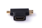 HDMI F to MINI M+MICRO M Gold Plated Adapter (Black) support 3D поставщик